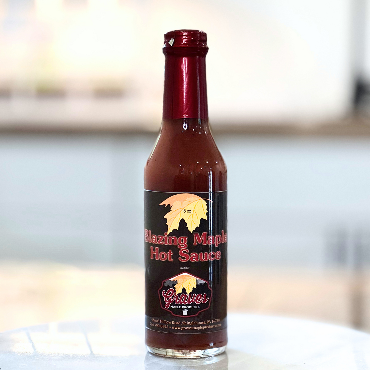 Blazing hot sauce with maple heat in bottle – Graves Maple Products, PA