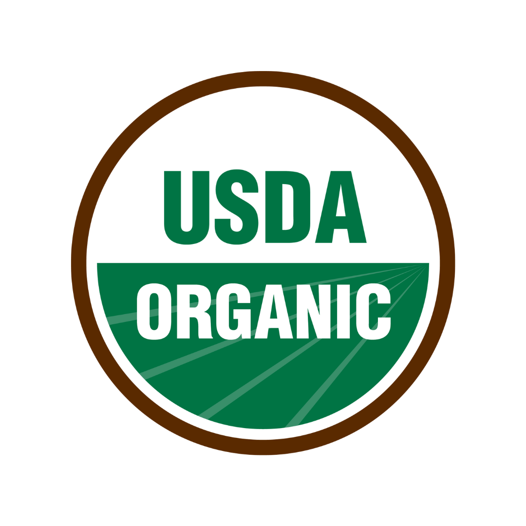 USDA Organic certification logo indicating certified organic products.