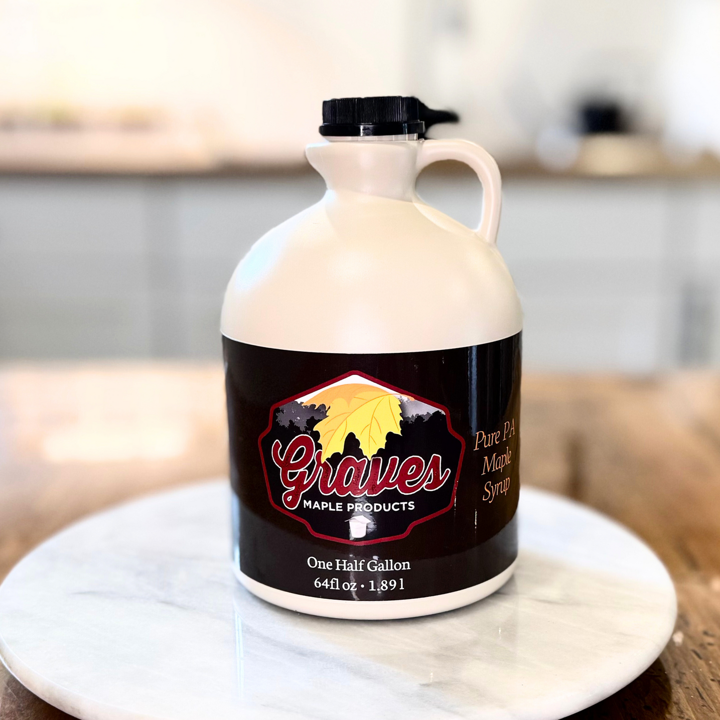 Half Gallon of Organic Maple Syrup by Graves Maple Products, handcrafted in Shinglehouse, PA