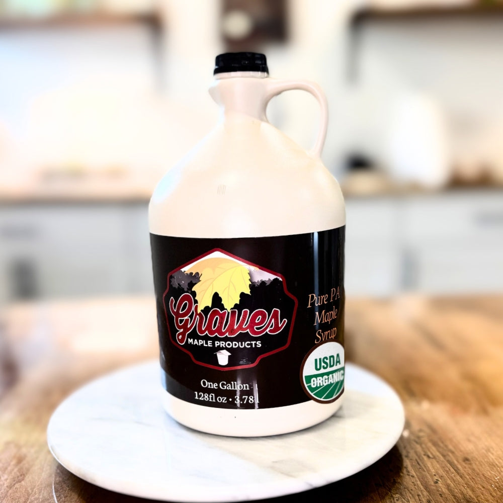 Organic Maple Syrup – 1 Gallon Jug | Graves Maple Products – Shinglehouse, PA by Graves Maple Products, handcrafted in Shinglehouse, PA