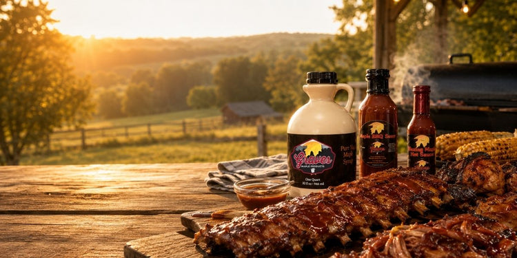 Organic Pennsylvania maple syrup, maple BBQ sauce, rubs, seasonings, and maple snacks for BBQ, grilling, camping, and summer cookouts