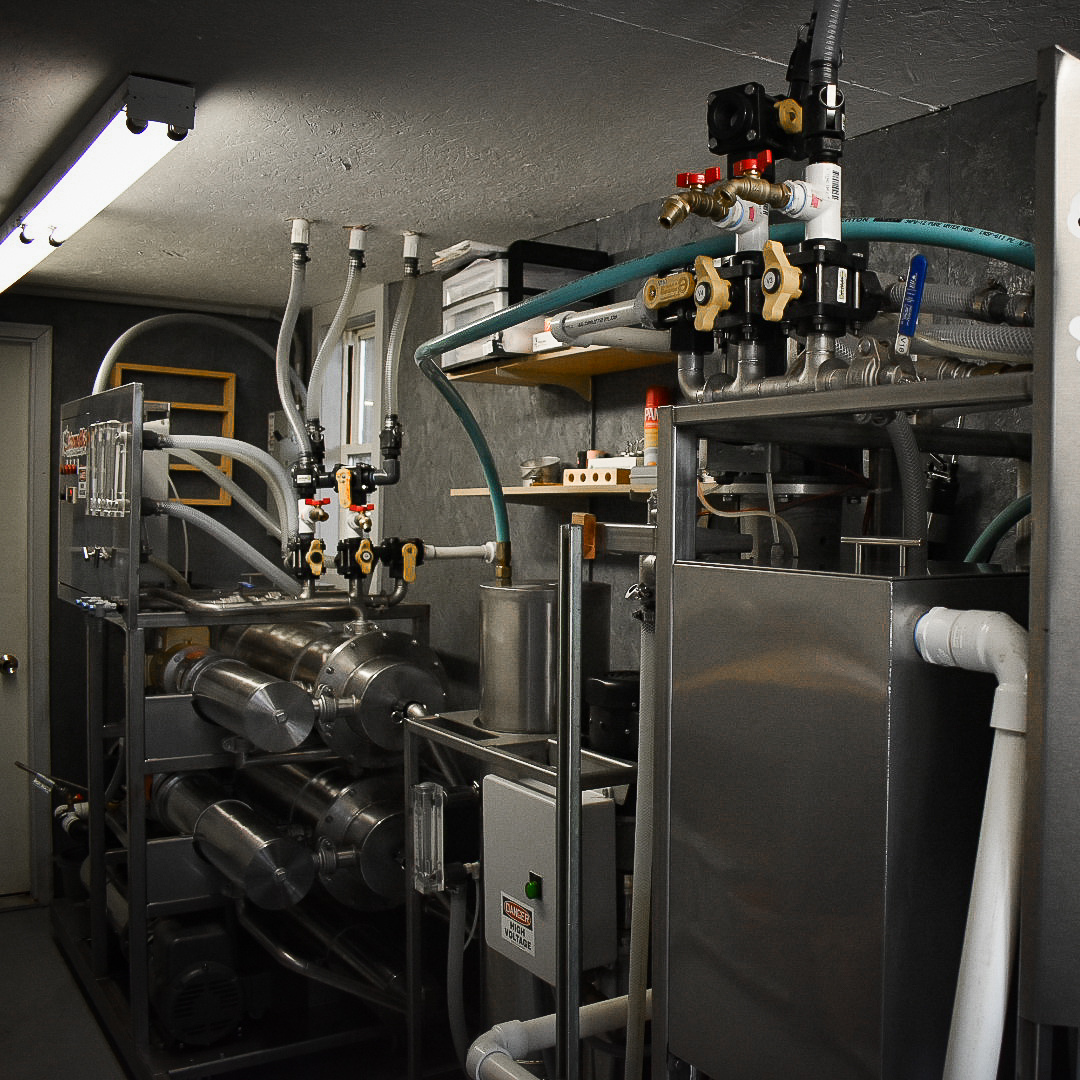 Reverse Osmosis System for Maple Sap Processing – Graves Maple Products
A commercial-grade reverse osmosis system used for concentrating maple sap at Graves Maple Products. Stainless steel components, pressure valves, and tubing are neatly arranged in a clean, efficient processing room.