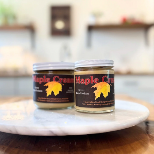 Jar of Graves Maple Products Maple Cream Spread made in Shinglehouse, PA