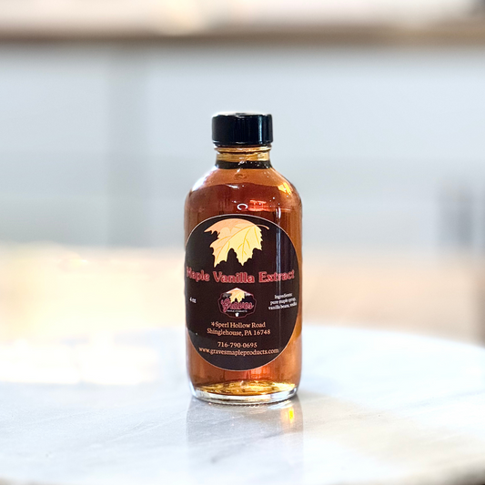 Bottle of Graves Maple Products Maple Vanilla Extract made in Shinglehouse, PA